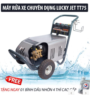 Máy rửa xe cao áp Lucky Jet TT75 ( Vỏ Inox + Điện 3 pha)