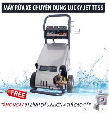 Máy rửa xe cao áp Lucky Jet TT55 ( Vỏ Inox + Điện 3 pha)